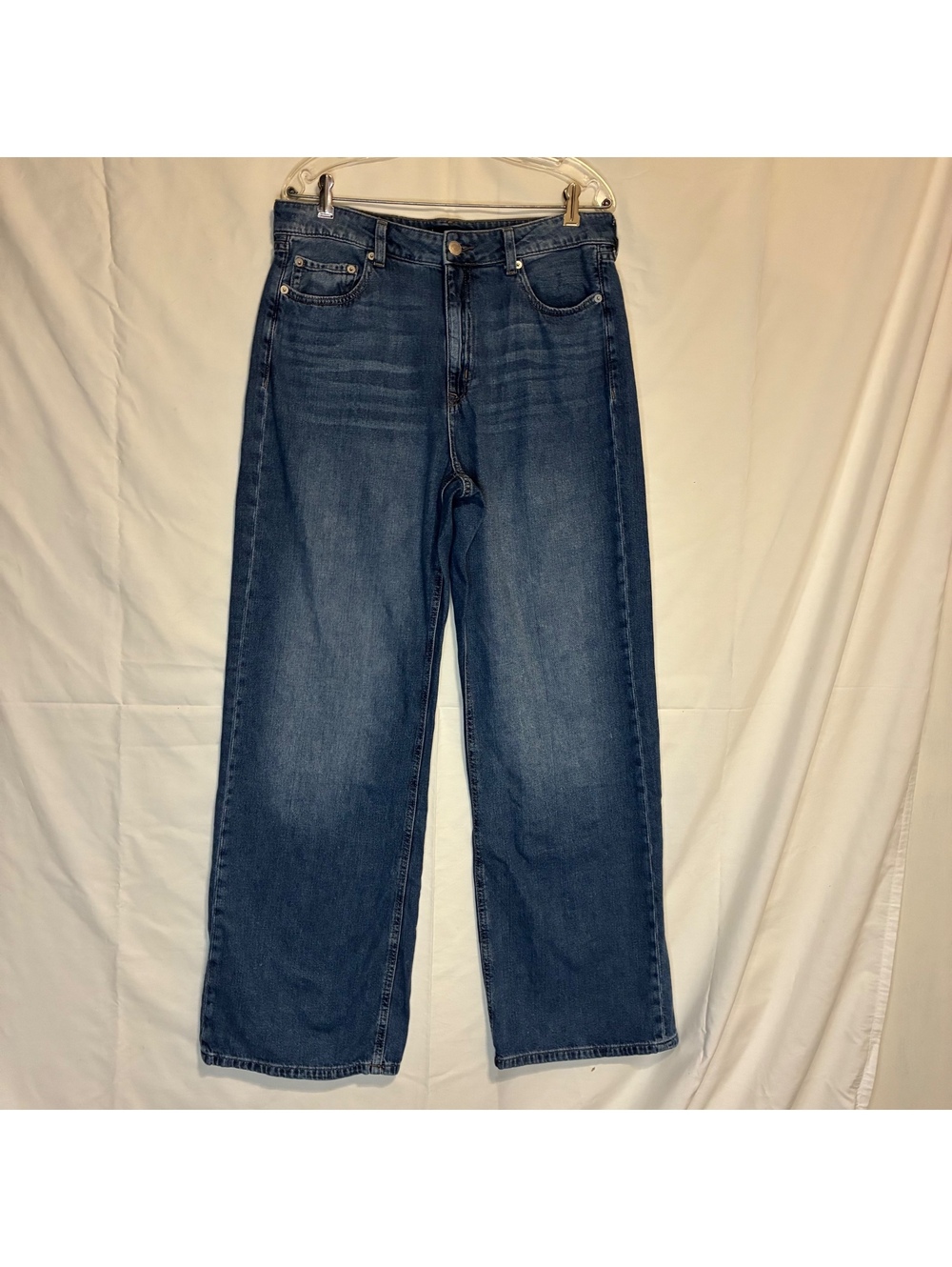 Aeropostale 90s High Waisted Wide Leg Jeans Medium Blue Denim Womens Size 12